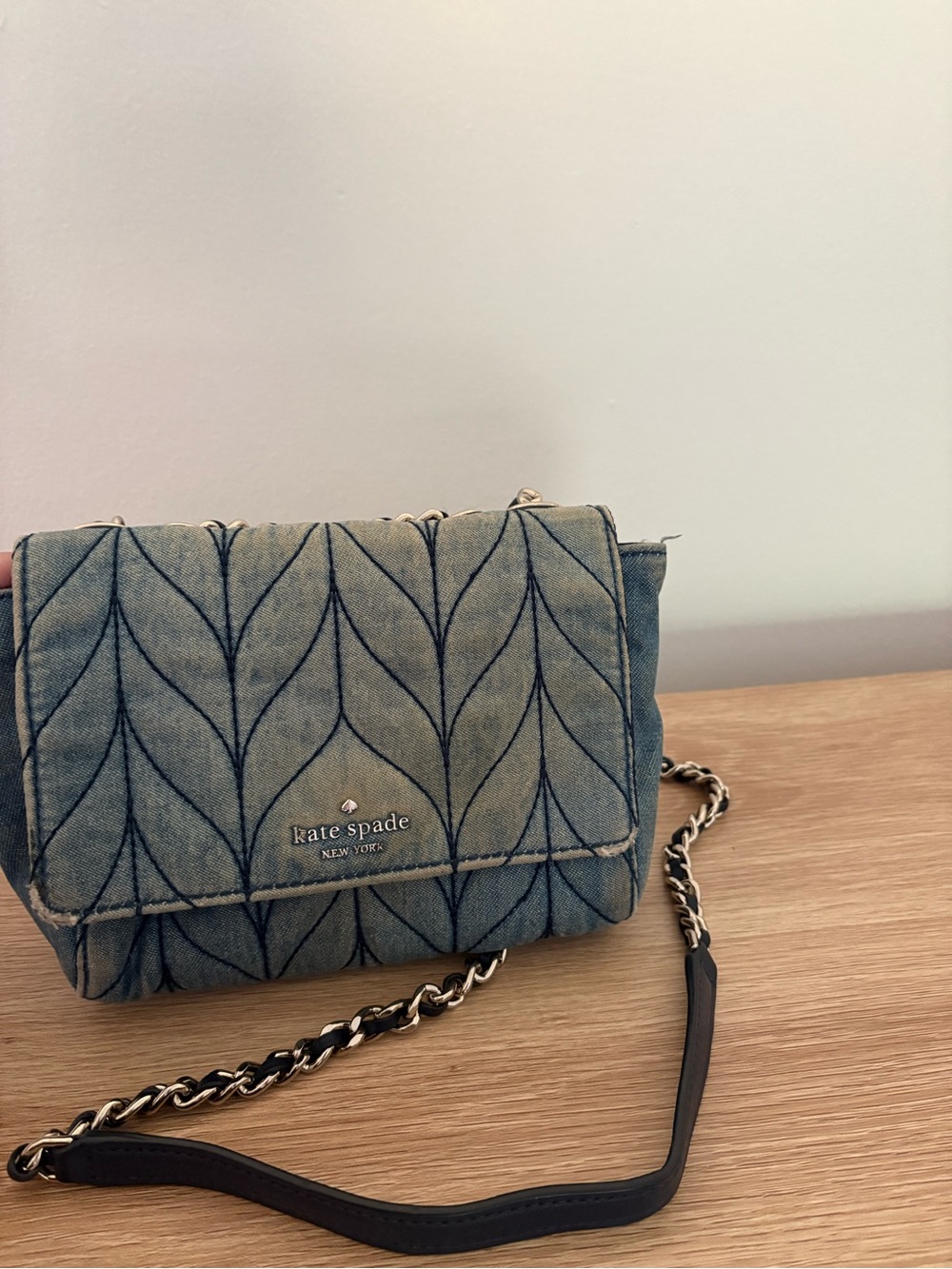 Kate Spade Quilted Denim Crossbody Bag in Blue
